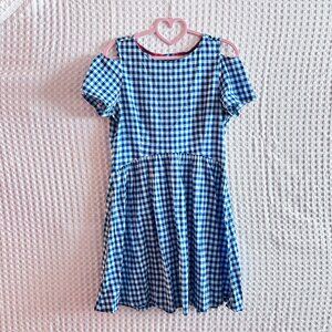 Kling cold shoulder blue gingham dress size Medium